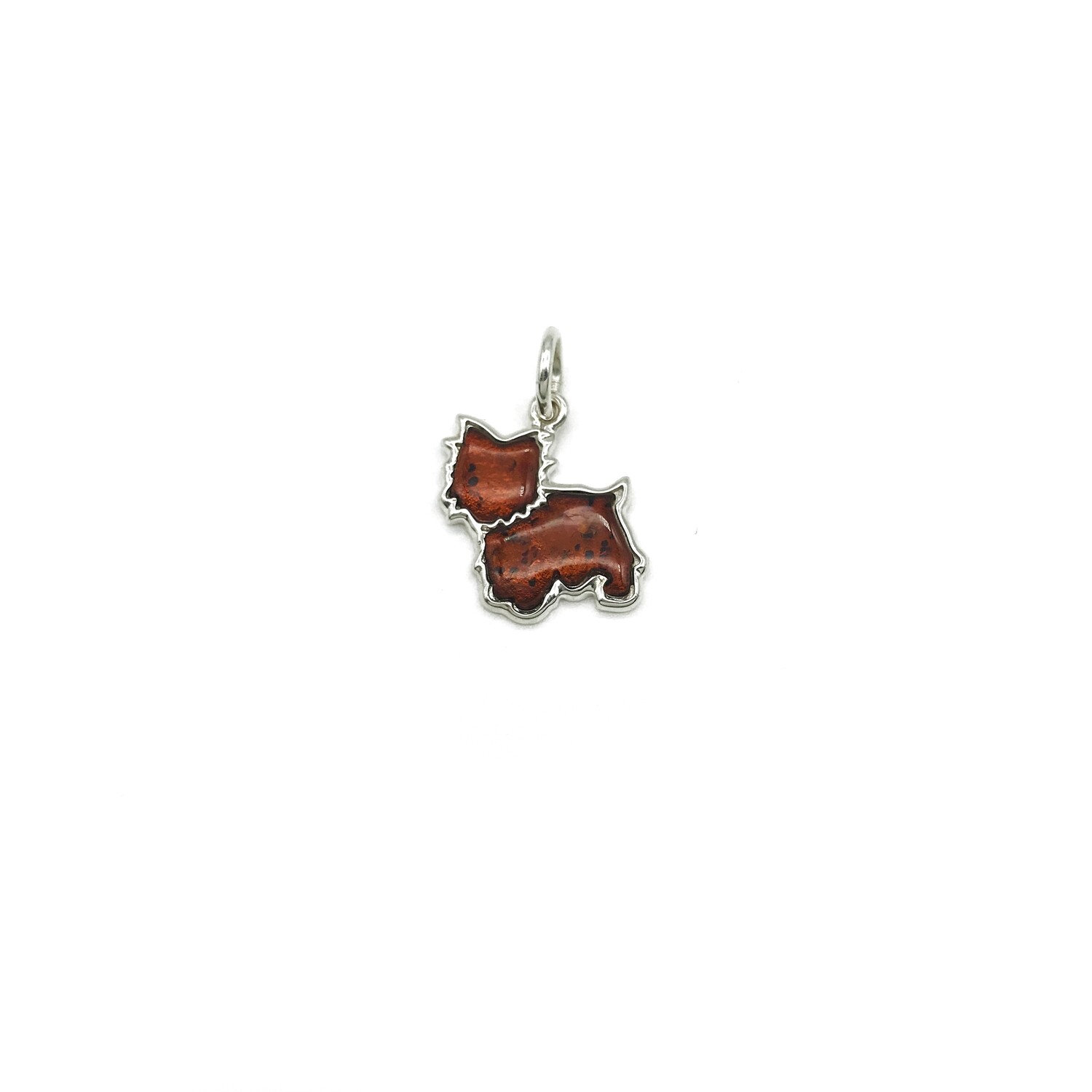 Silver and Amber Dog Pendant