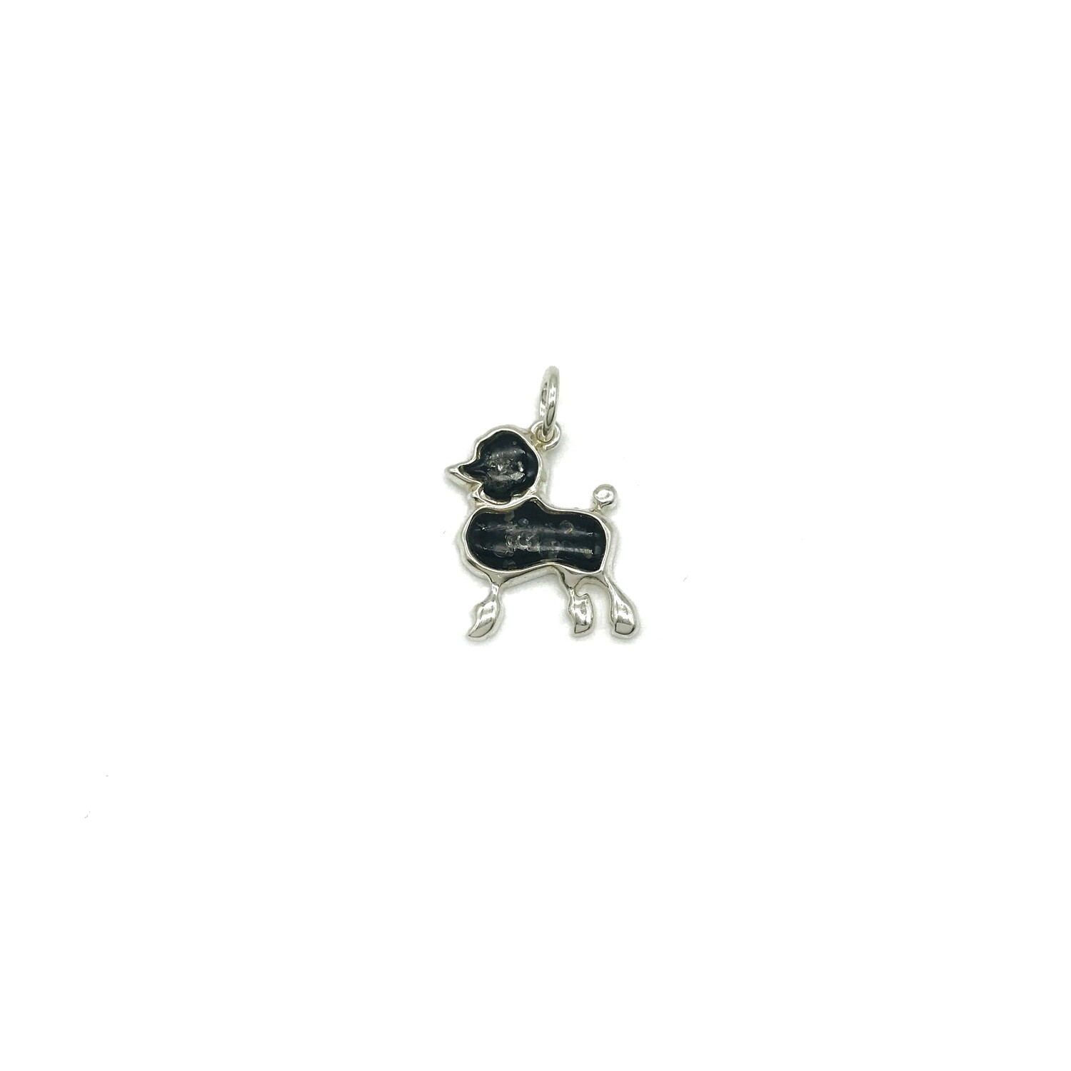 Silver and Amber Dog Pendant
