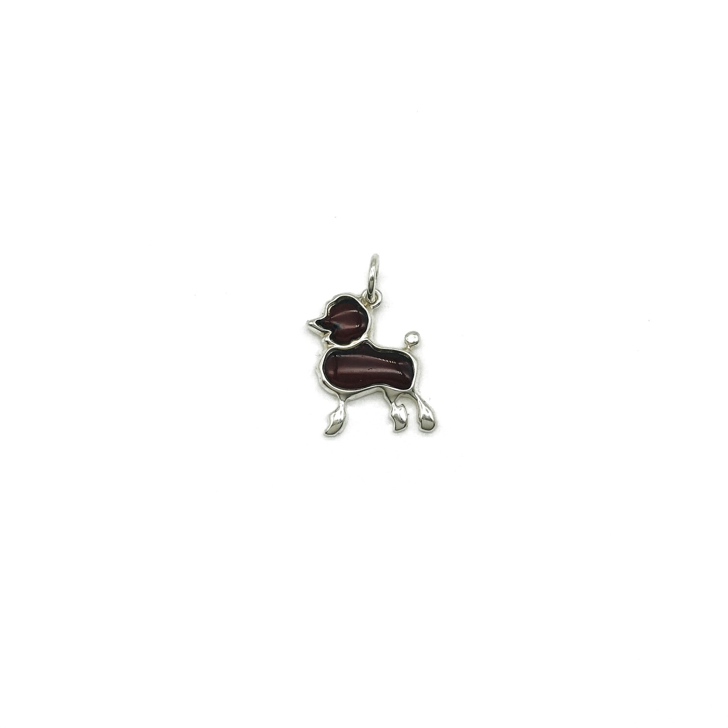 Silver and Amber Dog Pendant