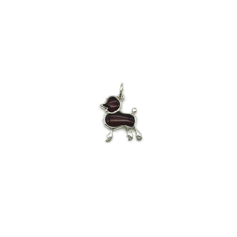 Silver and Amber Dog Pendant