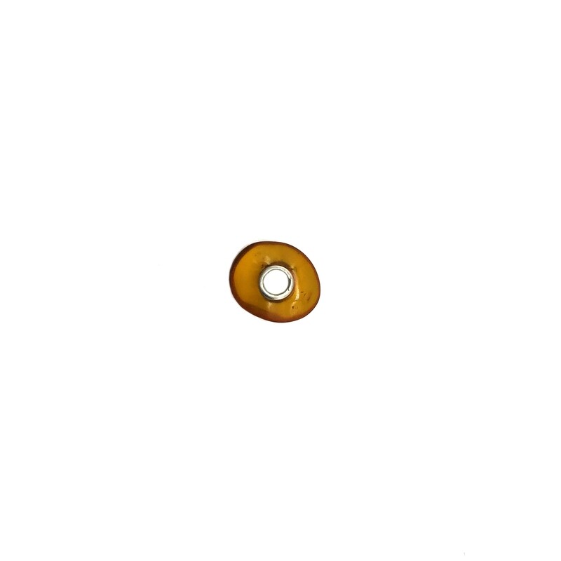 Silver and Amber Bead
