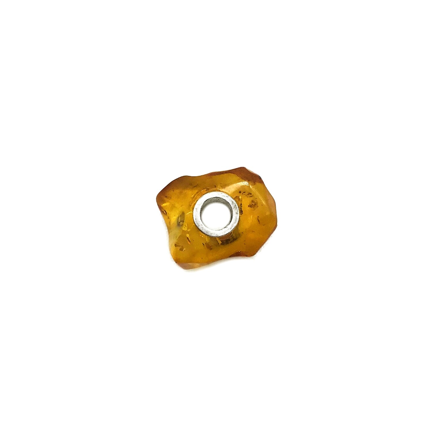 Silver and Amber Bead