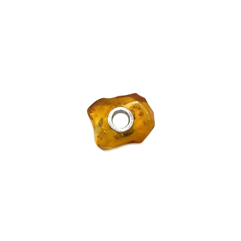 Silver and Amber Bead