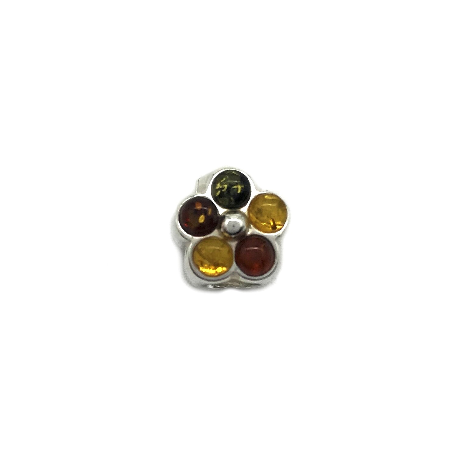 Silver and Amber Bead