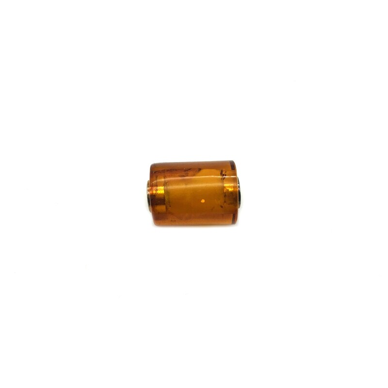 Silver and Amber Bead
