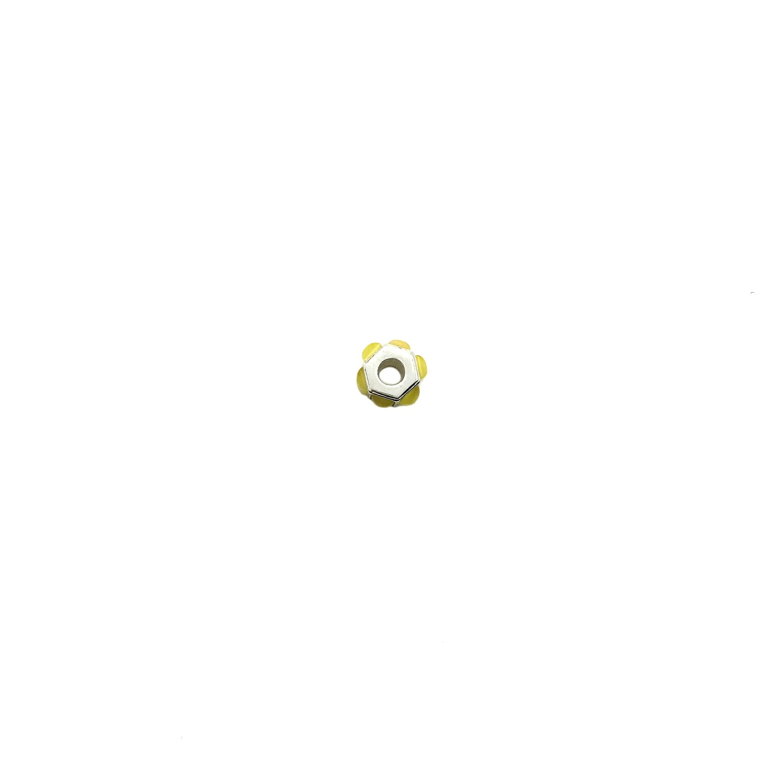 Silver and Amber Bead