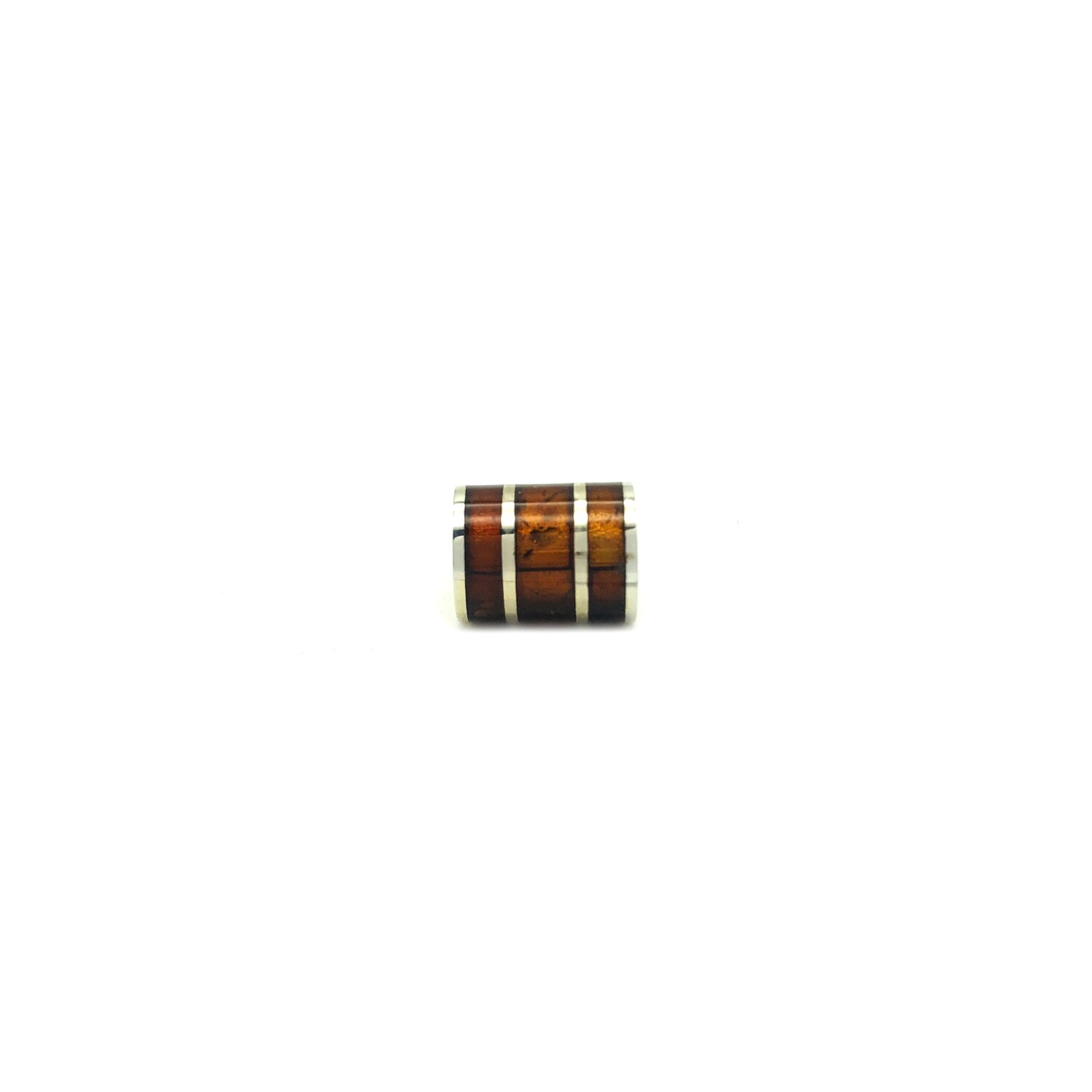 Silver and Amber Bead