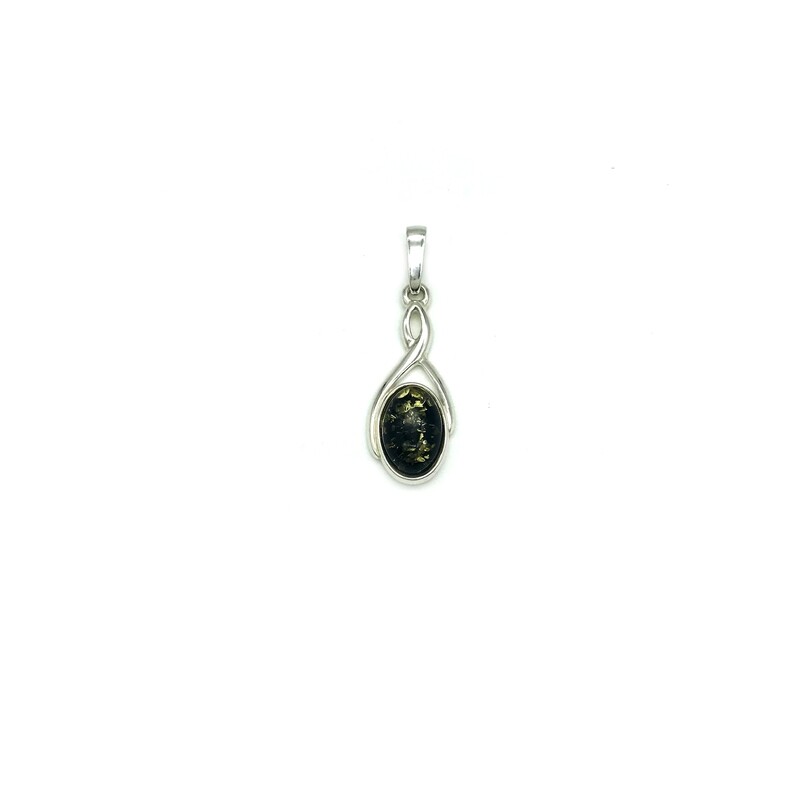 Silver and Amber Pendant
