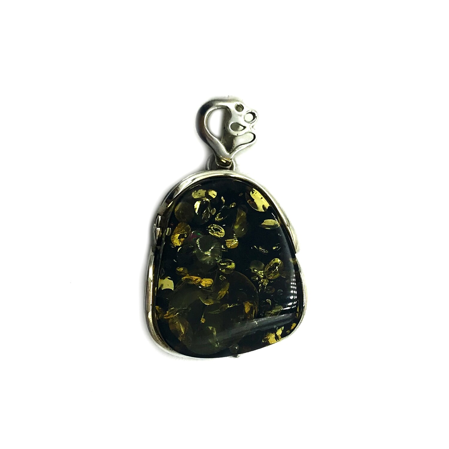 Silver and Amber Pendant
