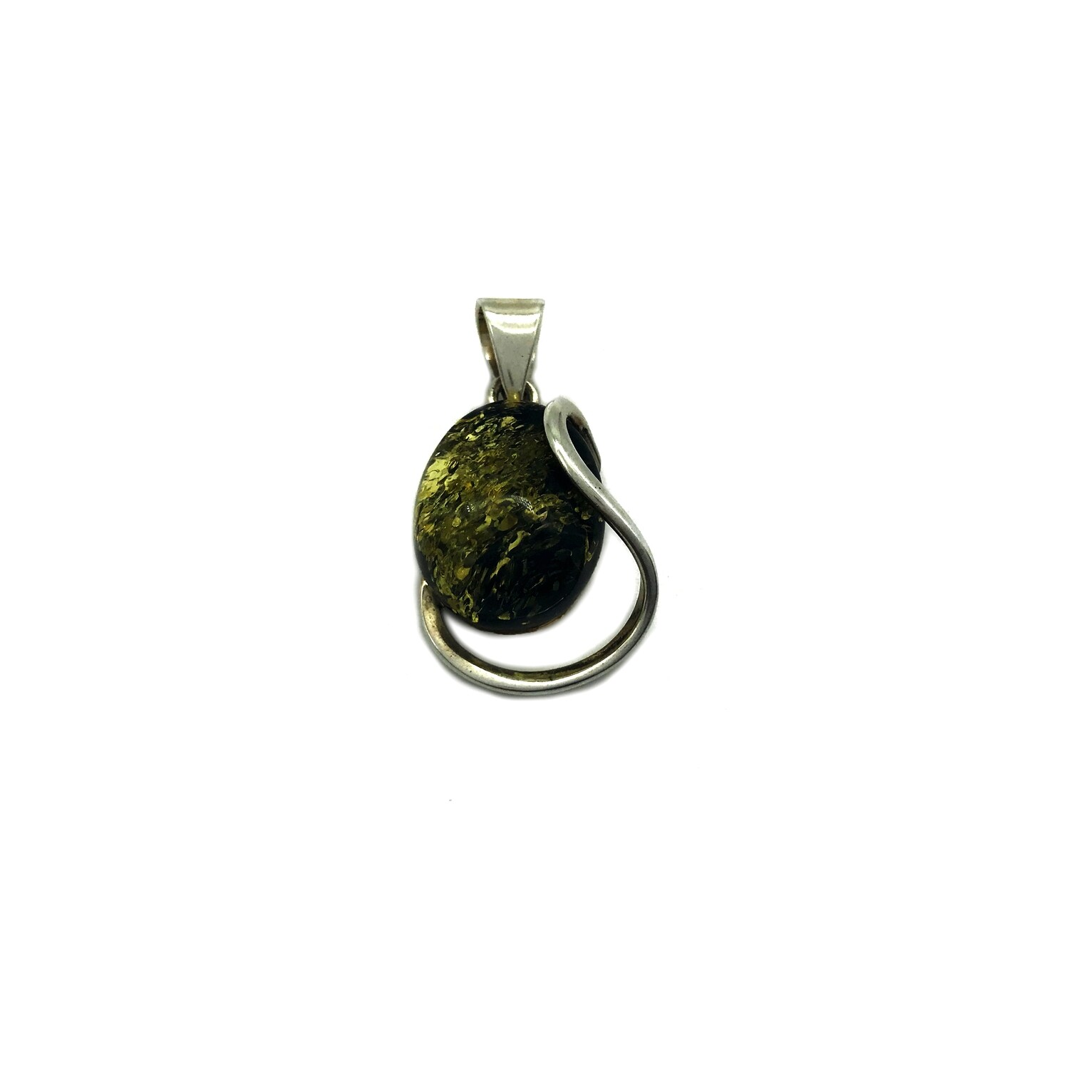 Silver and Amber Pendant