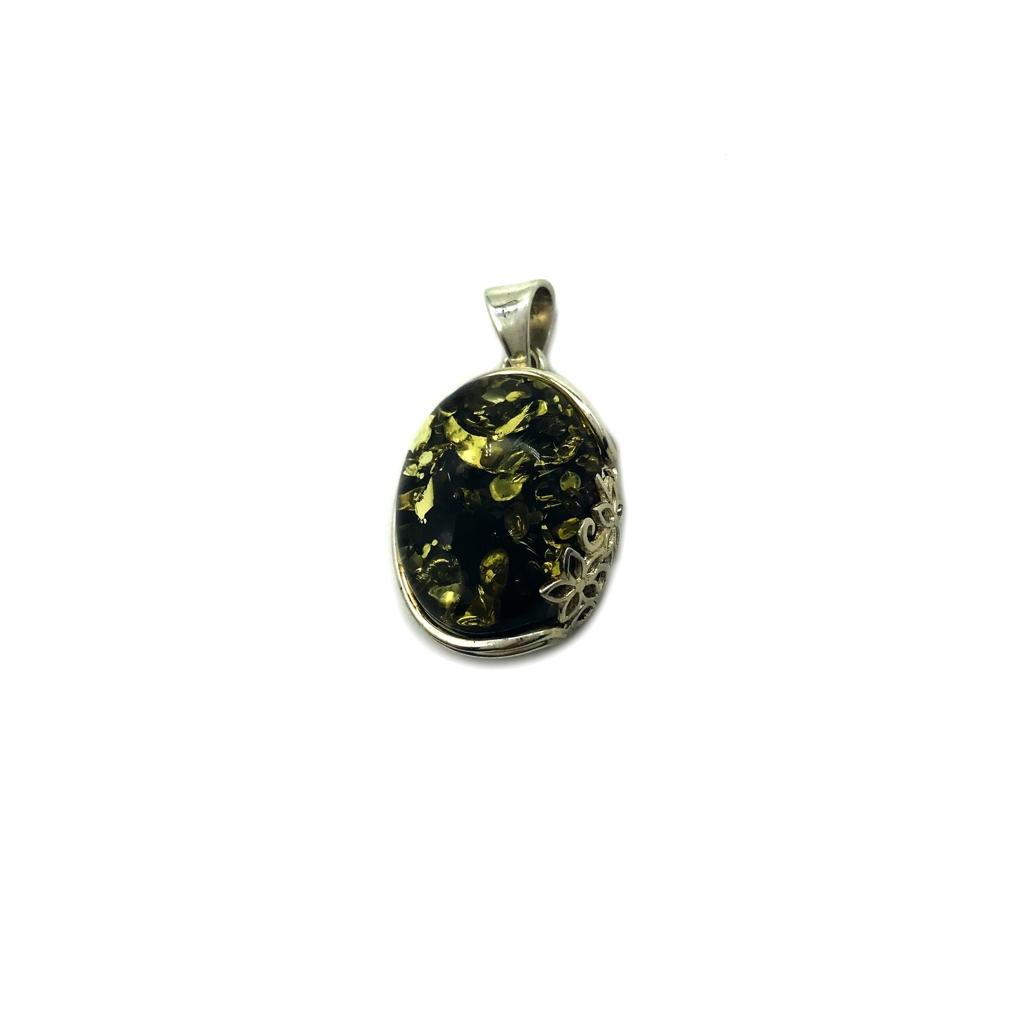 Silver and Amber Pendant