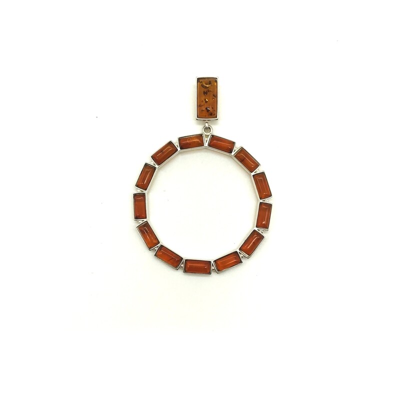 Silver and Amber Pendant