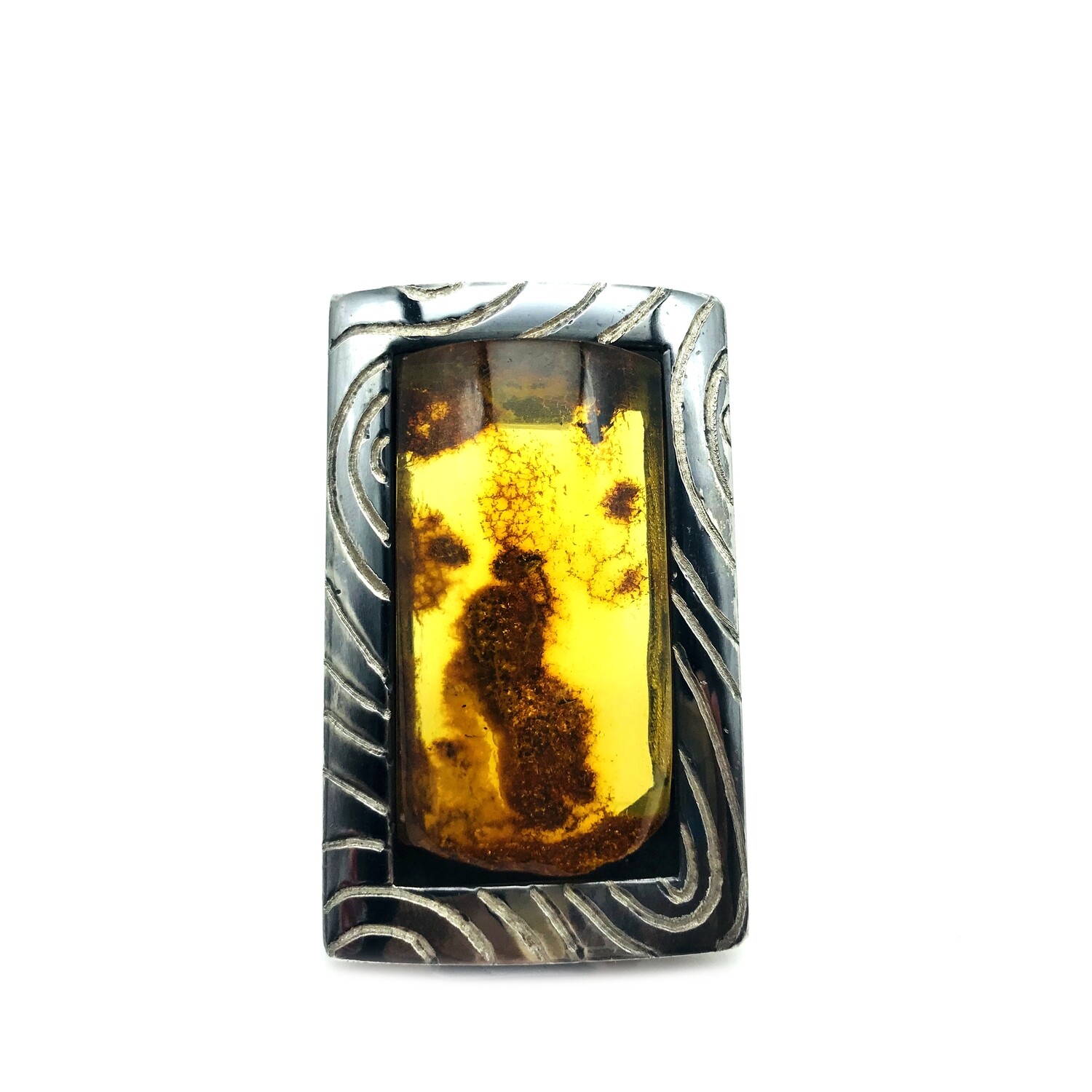 Silver and Amber Pendant