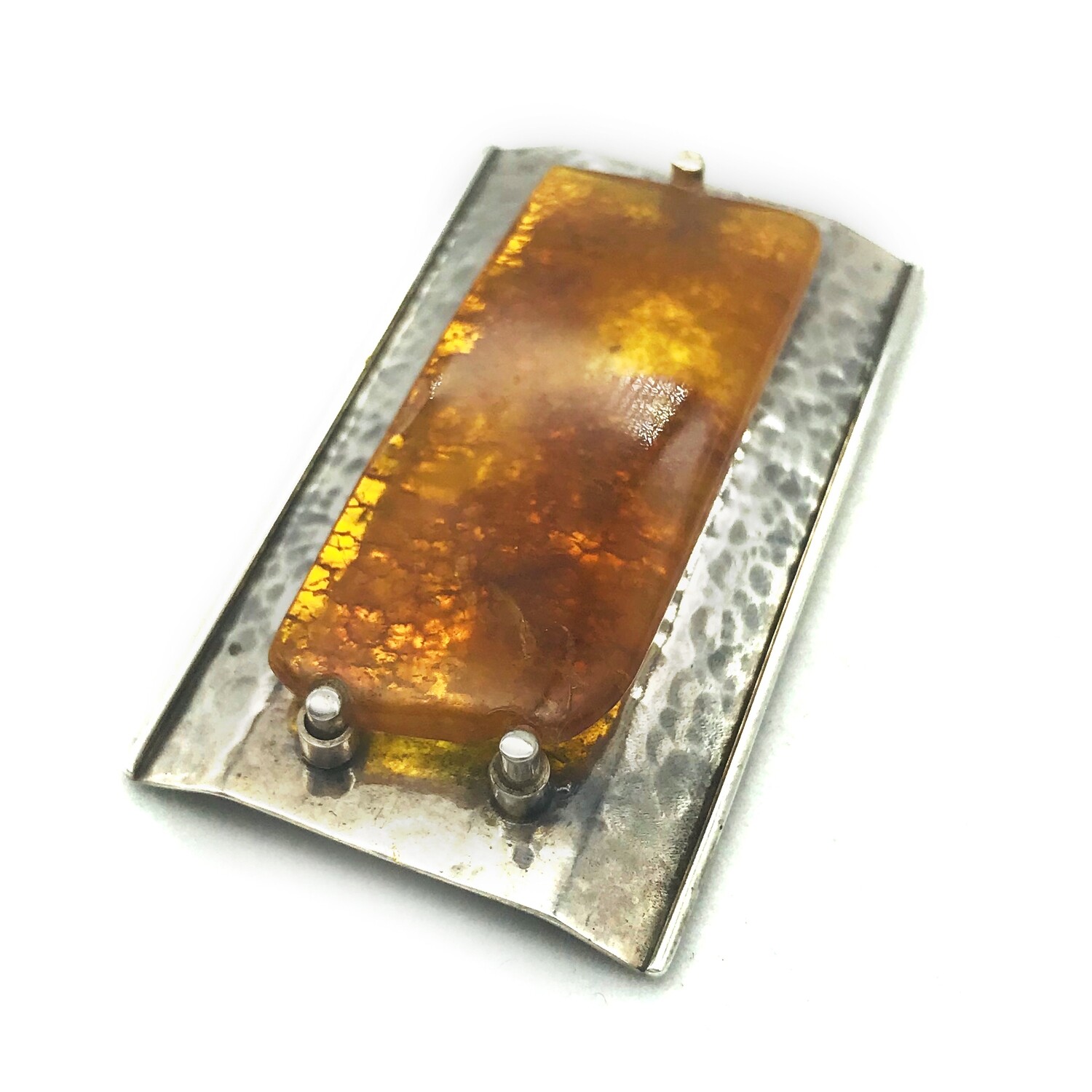 Silver and Amber Pendant