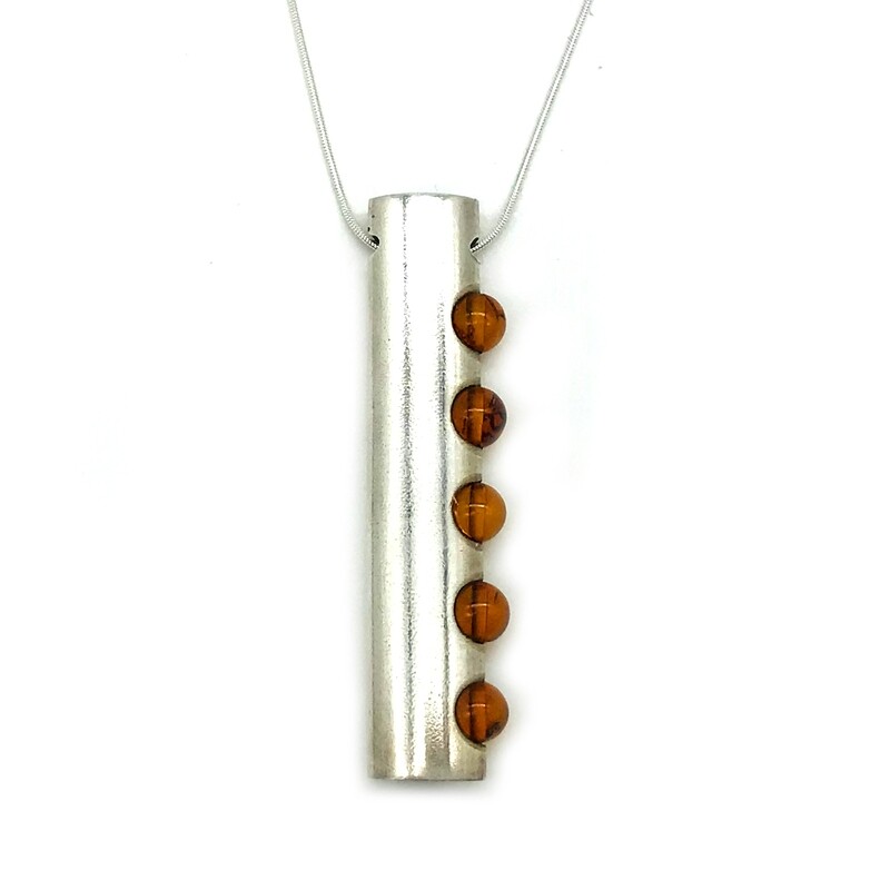 Silver and Amber Pendant
