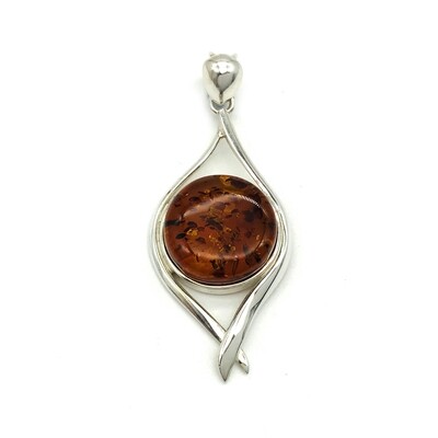 Silver and Amber Pendant