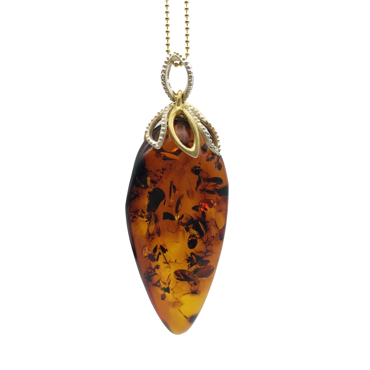 Silver and Amber Pendant