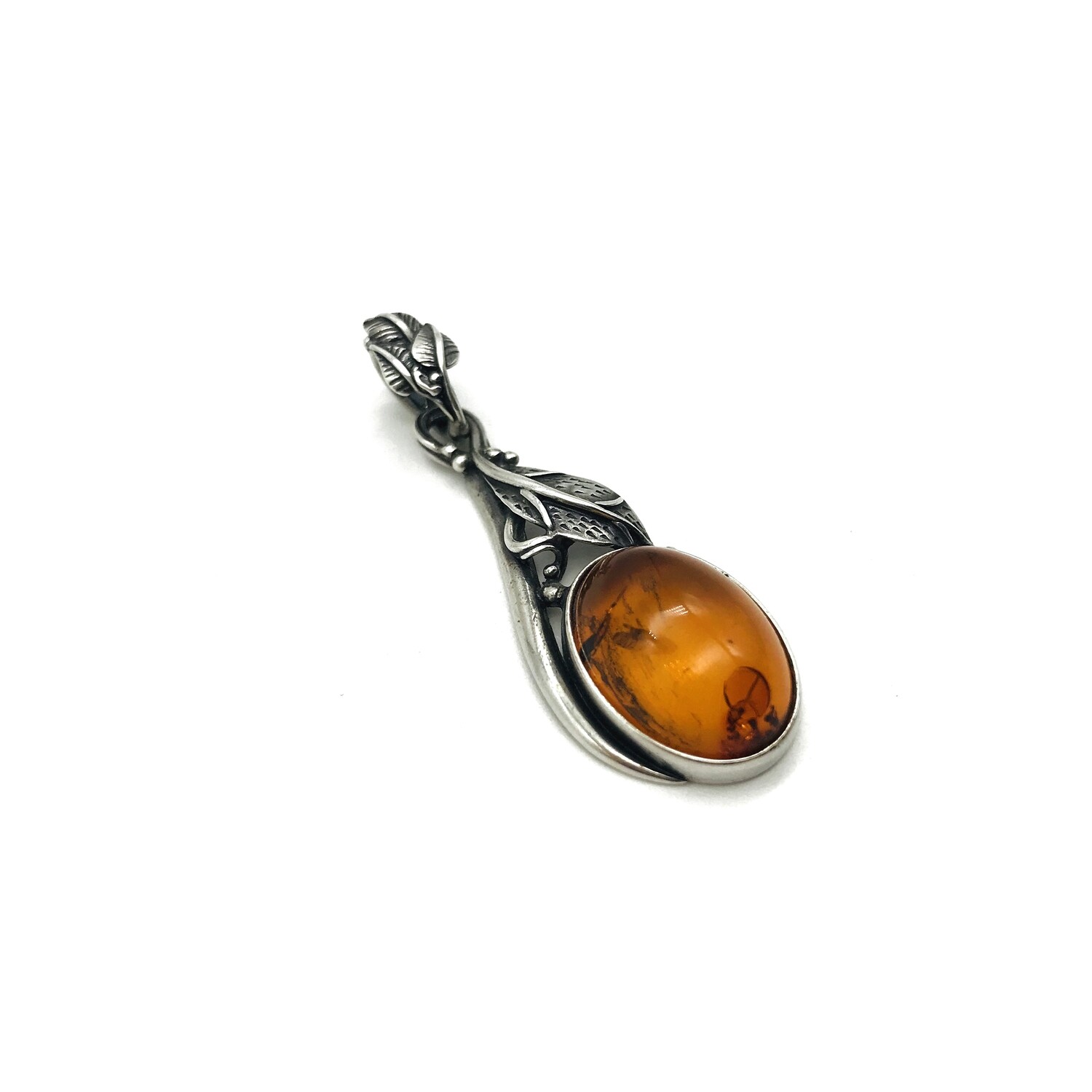 Silver and Amber Pendant
