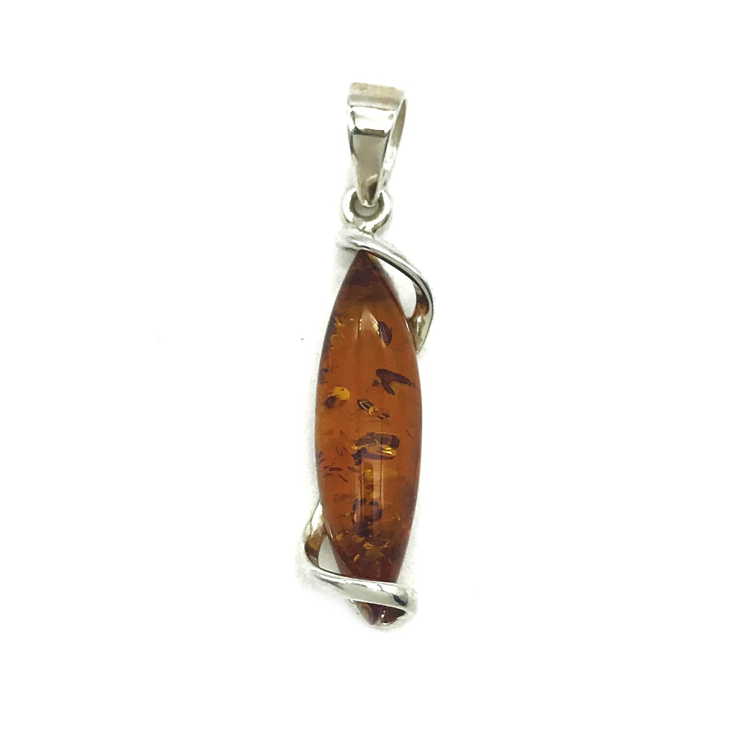 Silver and Amber Pendant