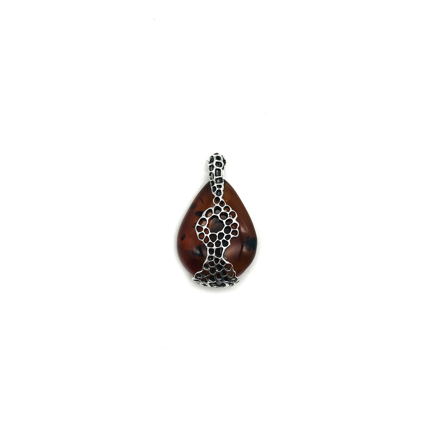 Silver and Amber Pendant