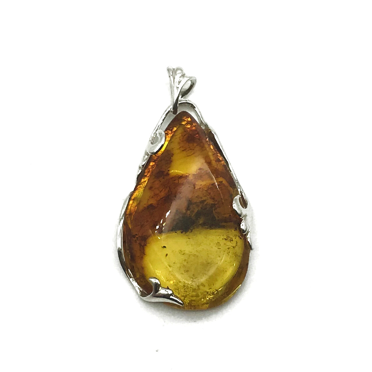 Silver and Amber Pendant