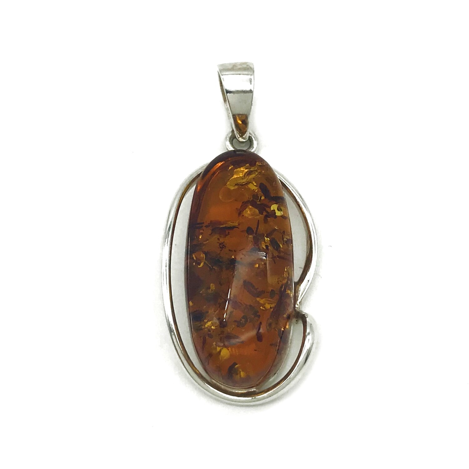 Silver and Amber Pendant