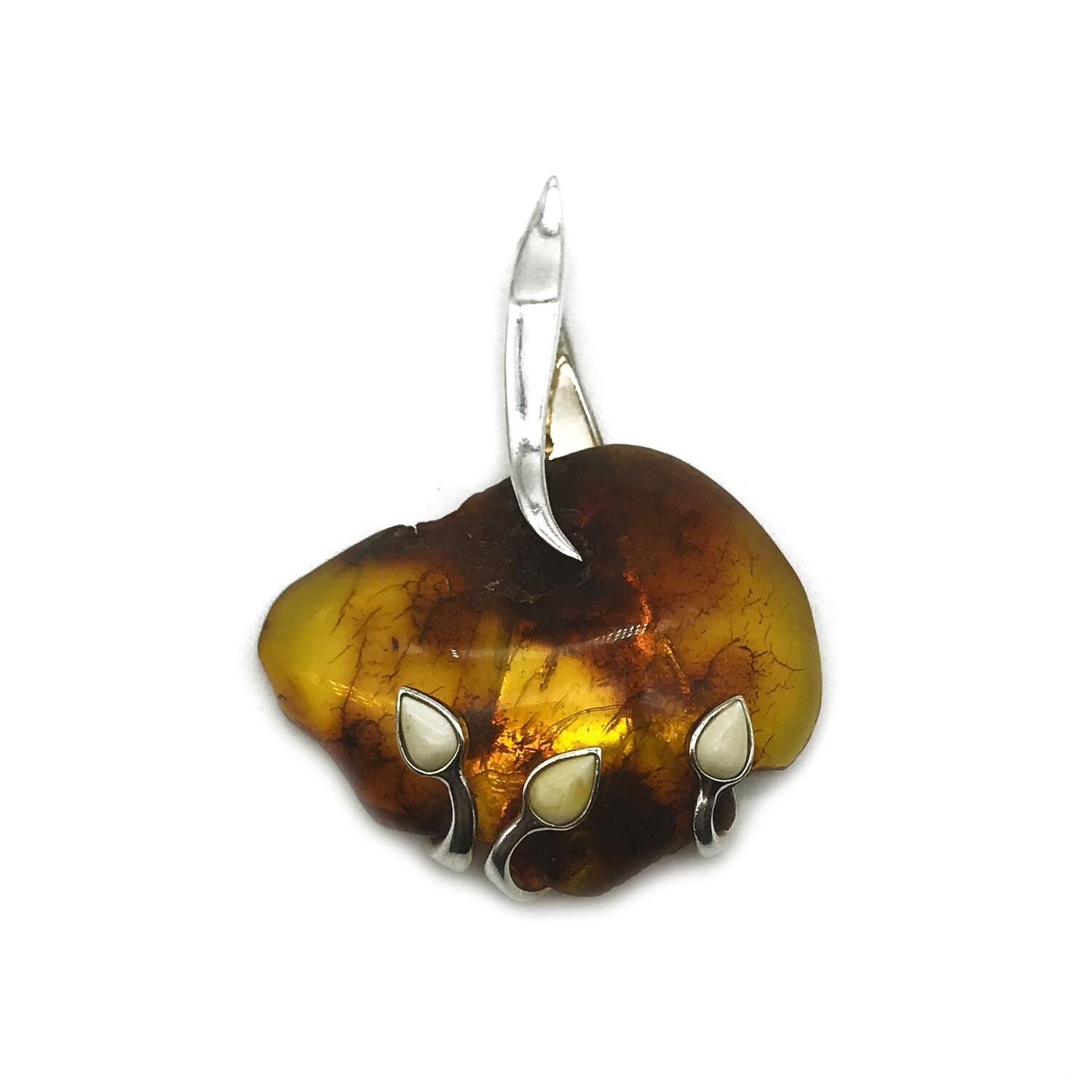 Silver and Amber Pendant