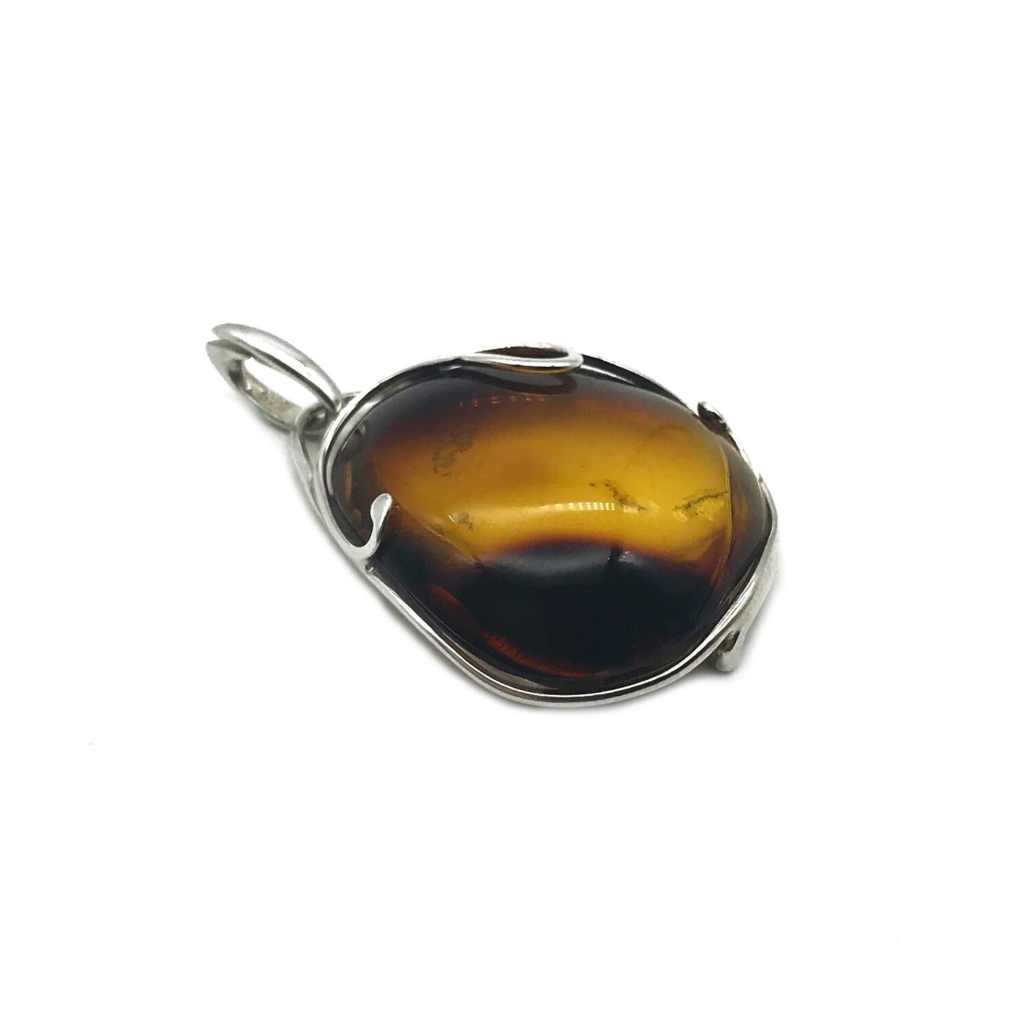 Silver and Amber Pendant
