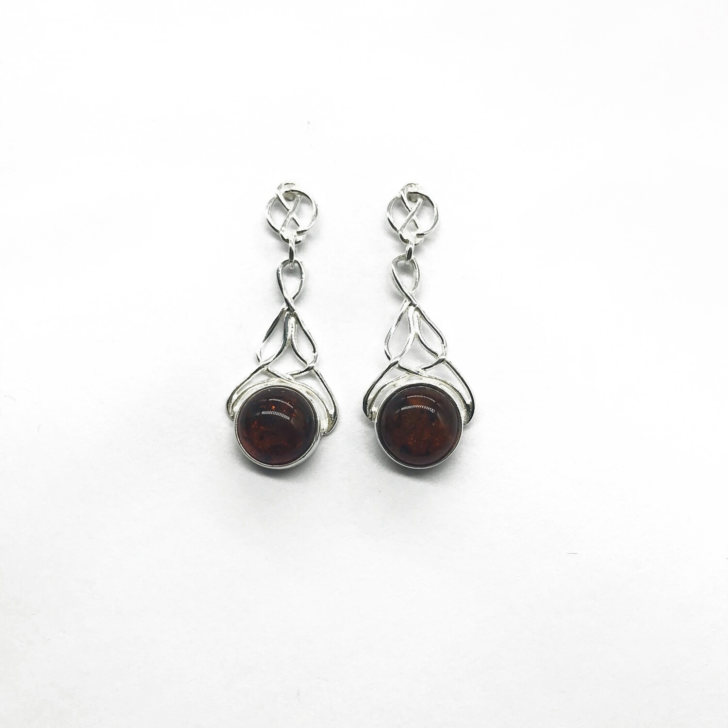 Silver and Amber Earrings