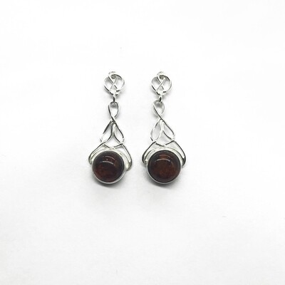 Silver and Amber Earrings