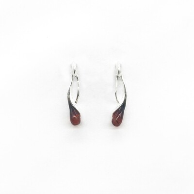 Silver and Amber Earrings