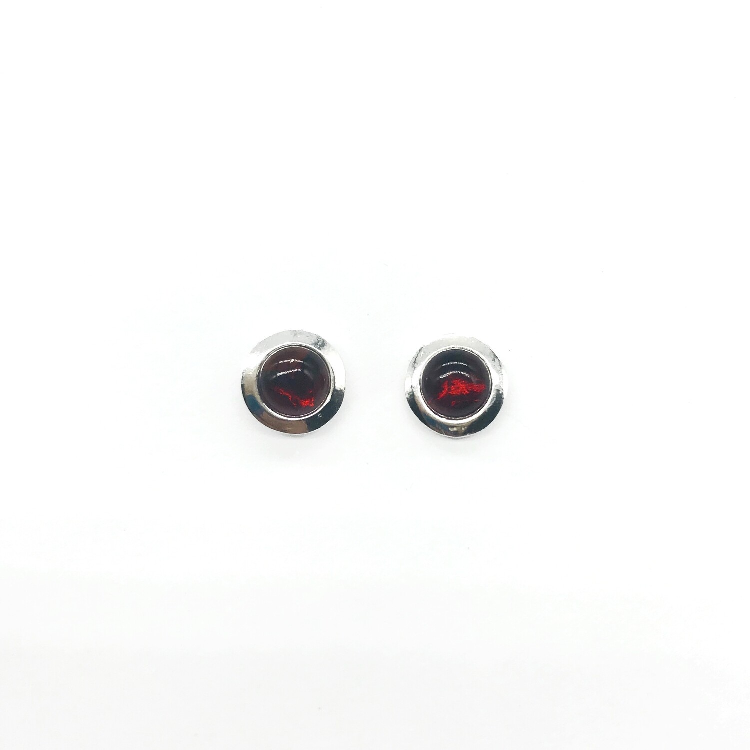 Silver and Amber Earrings - Studs