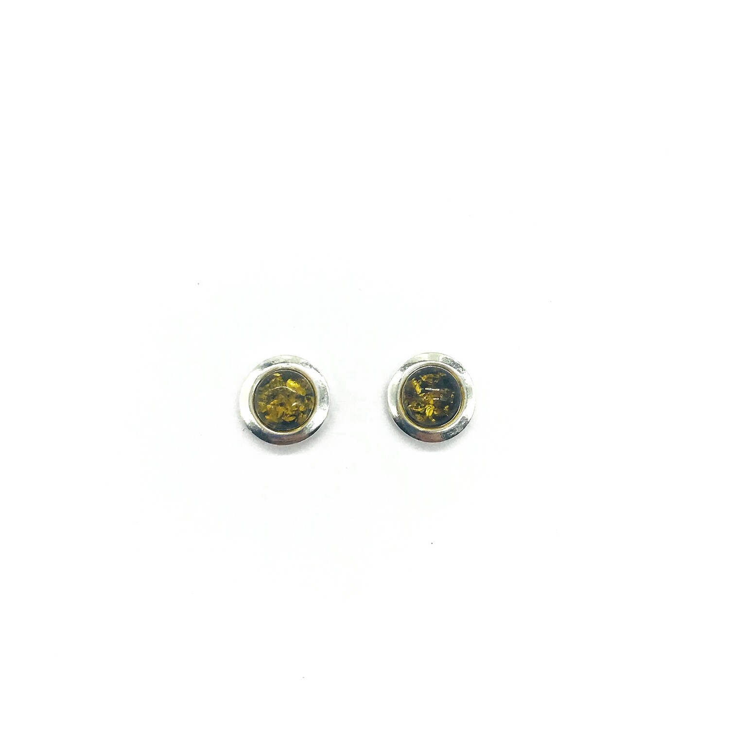 Silver and Amber Earrings - Studs