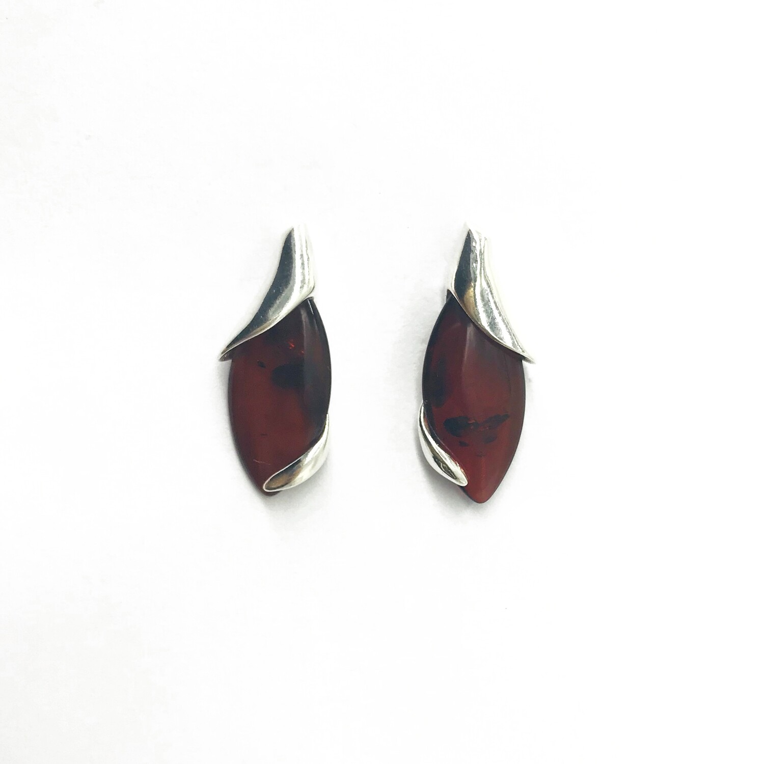 Silver and Amber Earrings