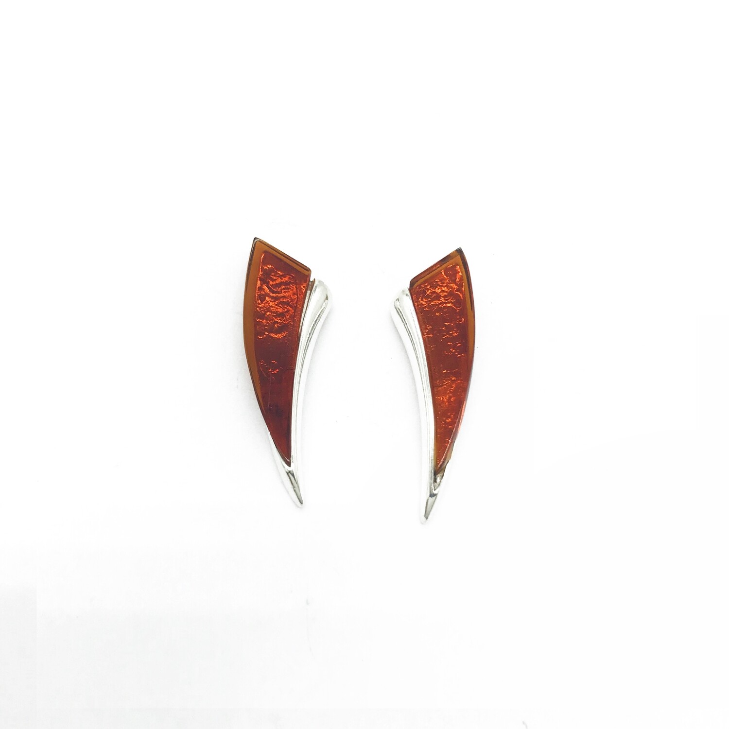 Silver and Amber Earrings