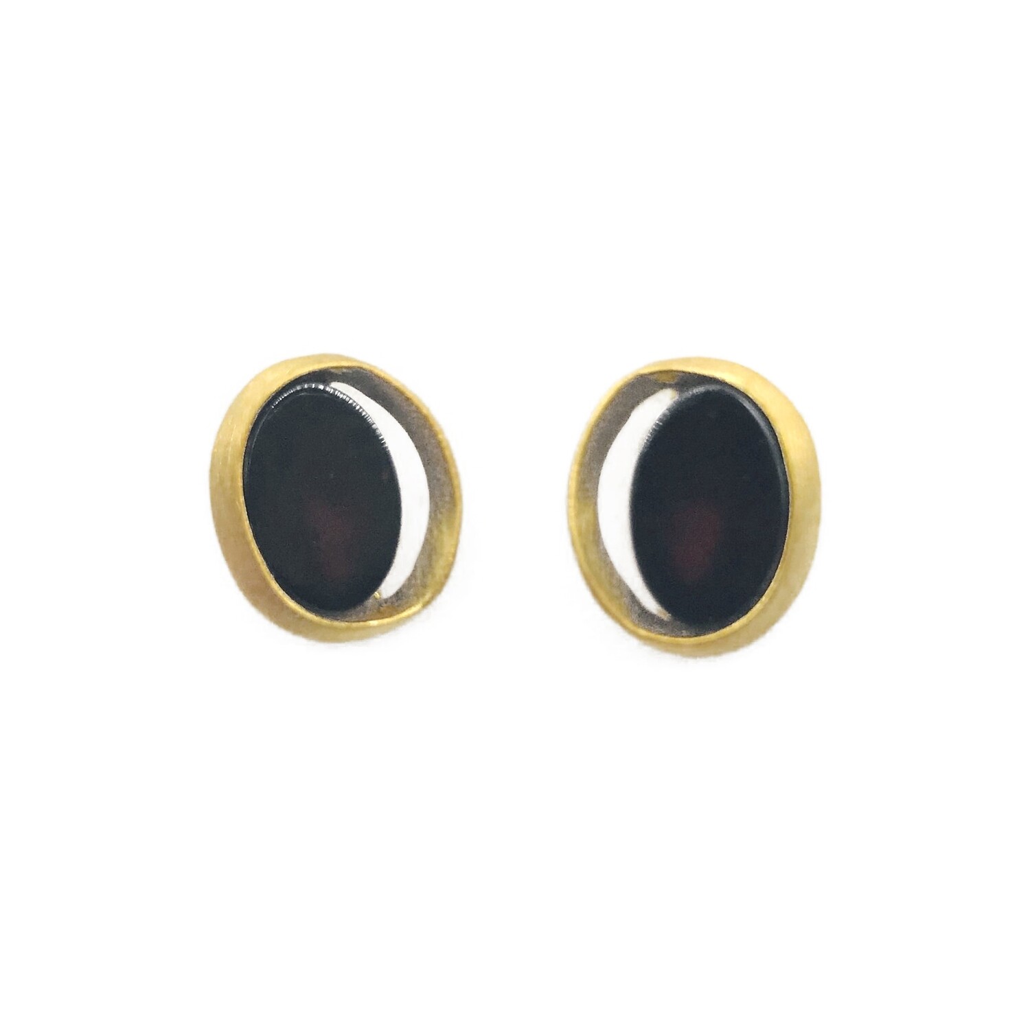 Silver and Amber Earrings - Studs