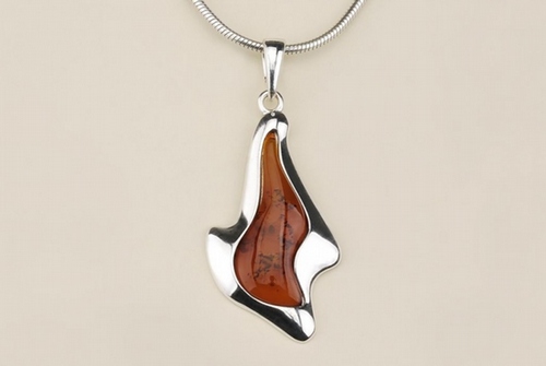 Silver and Amber Pendant