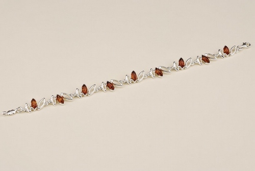 Silver and Amber Bracelet