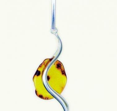 Silver and Amber Pendant