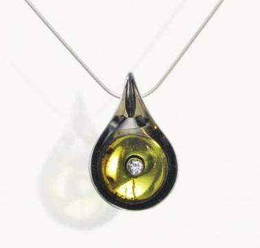 Silver and Amber Pendant