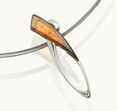 Silver and Amber Pendant