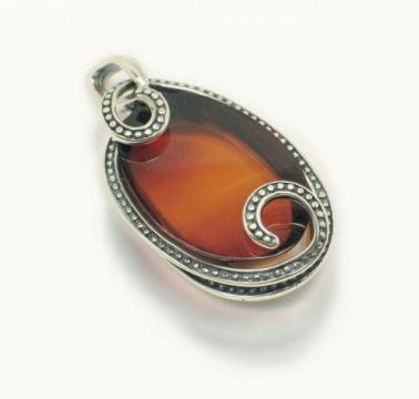 Silver and Amber Pendant