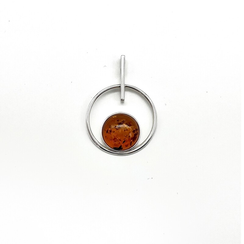 Silver and Amber Pendant