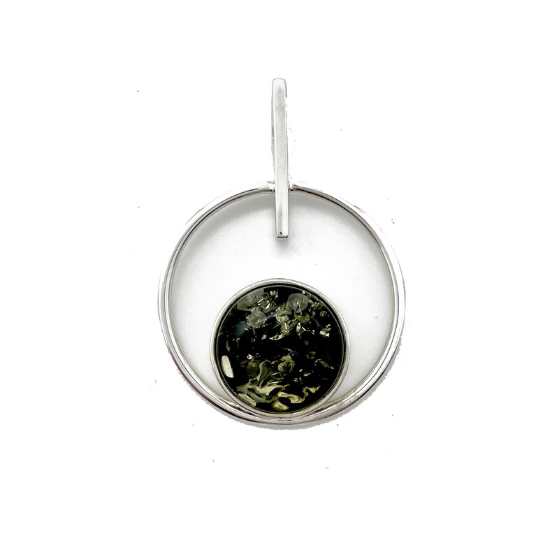 Silver and Amber Pendant