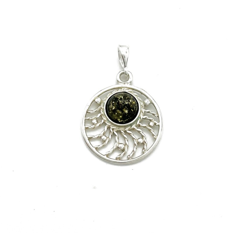 Silver and Amber Pendant