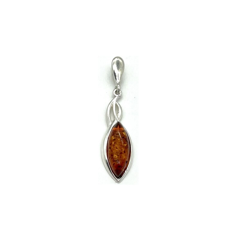 Silver and Amber Pendant