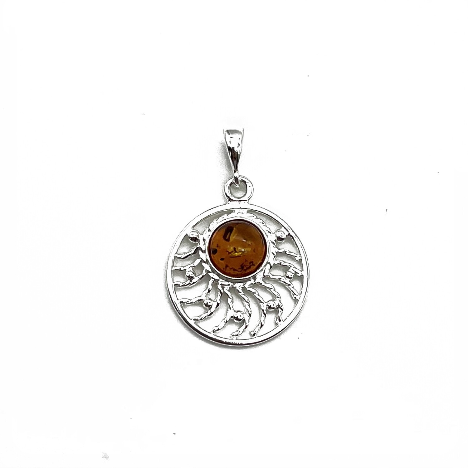 Silver and Amber Pendant