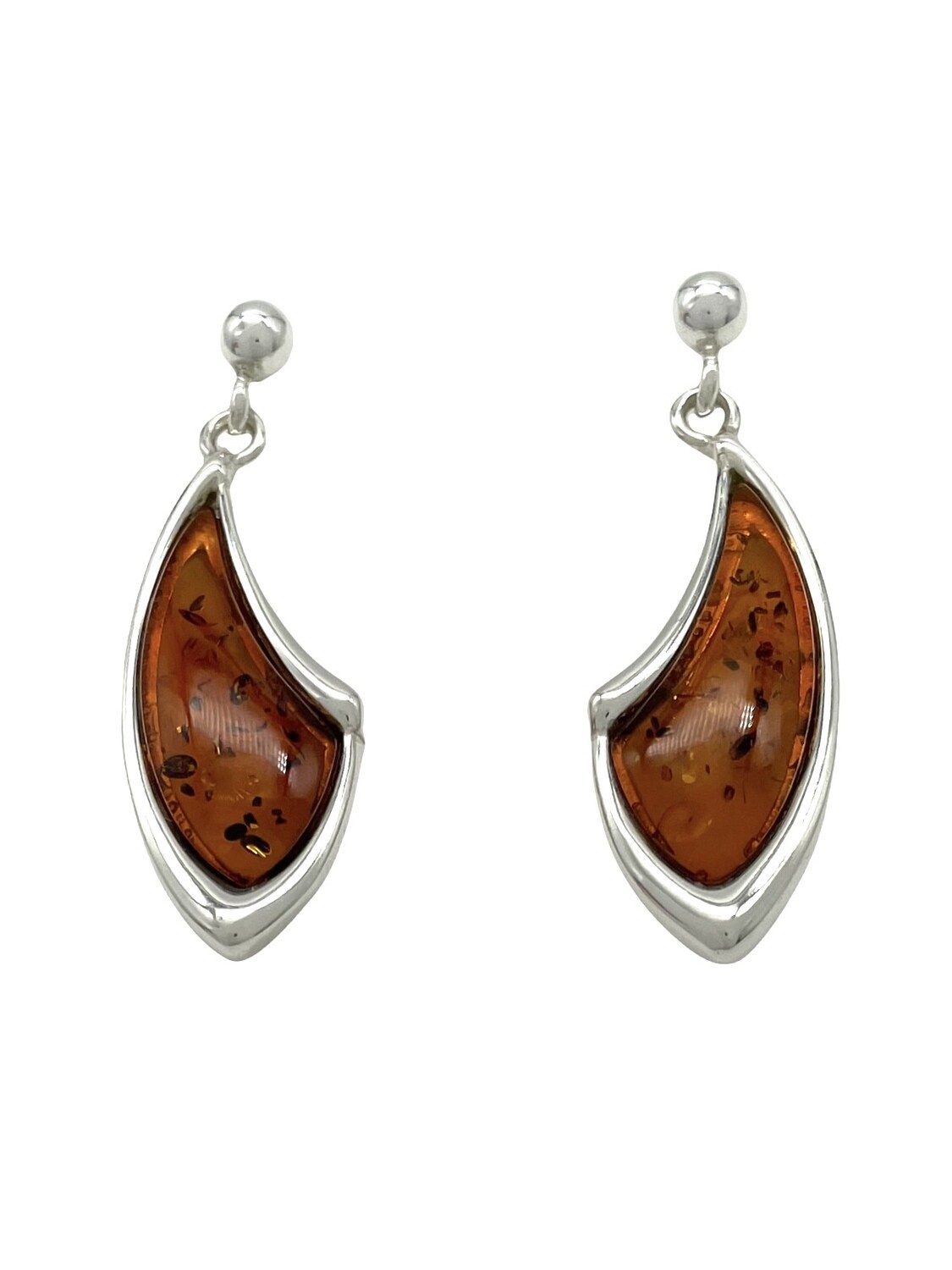 Silver and Amber Earrings