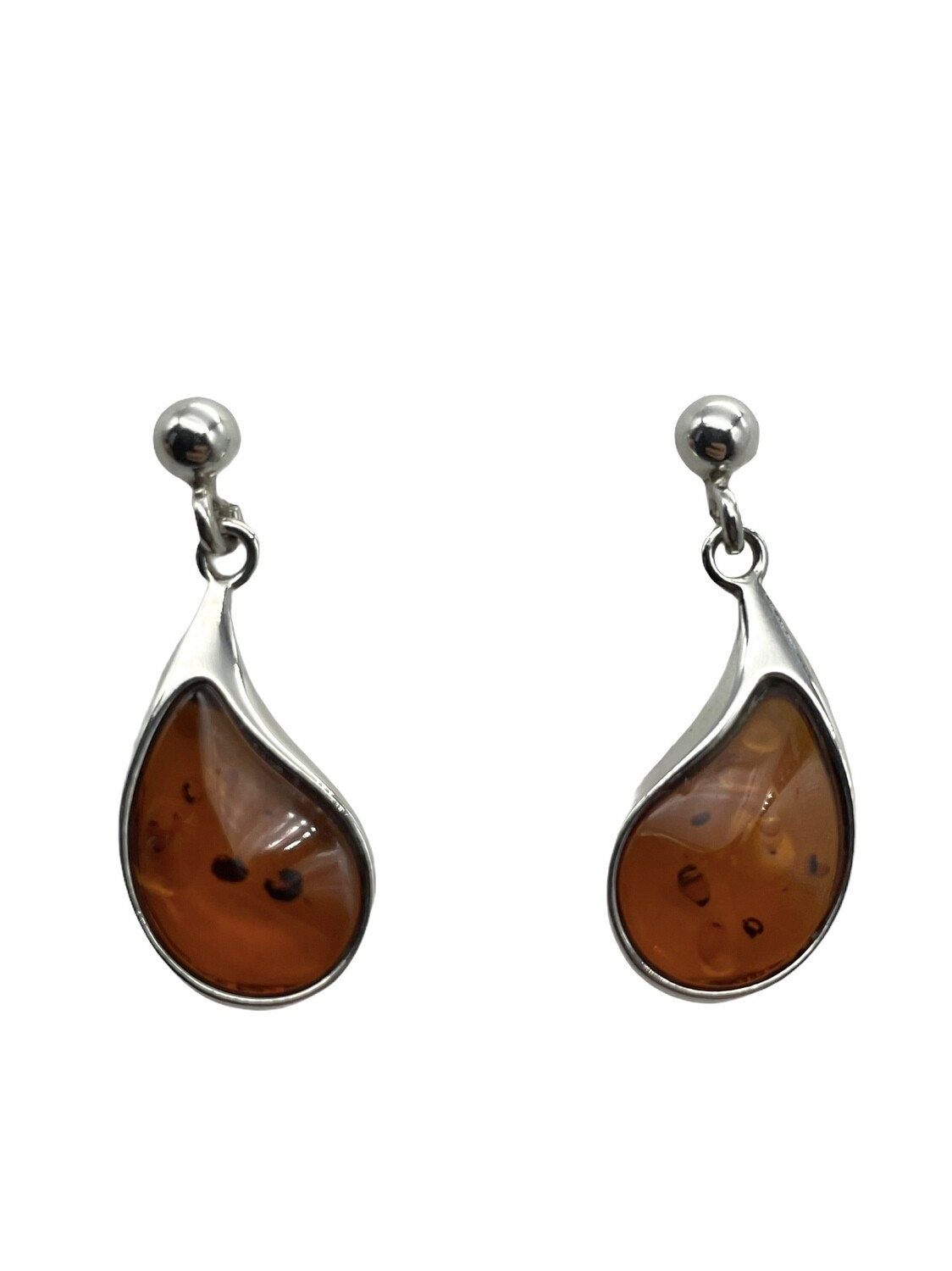 Silver and Amber Earrings