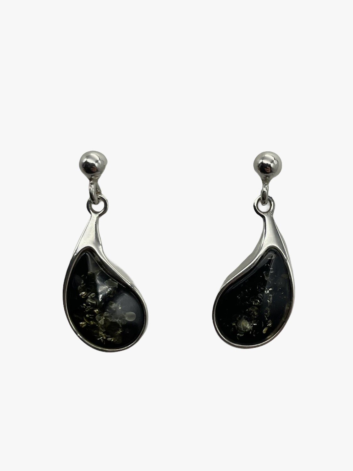 Silver and Amber Earrings